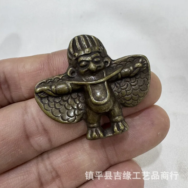 Tibetan-style - pendant, carving craft, collectible copper artifact, golden-winged dragon plaque