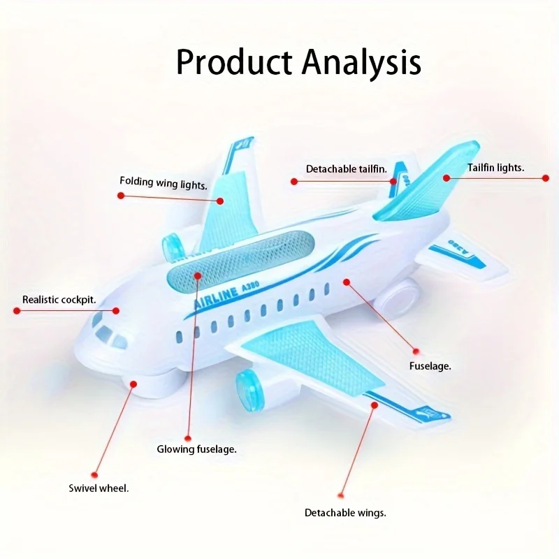 Kidsthrill Airplane ToyFlashing Lights & Sounds Planes ModelAircraft Suitable for Collection andChristmas Birthday Gifts