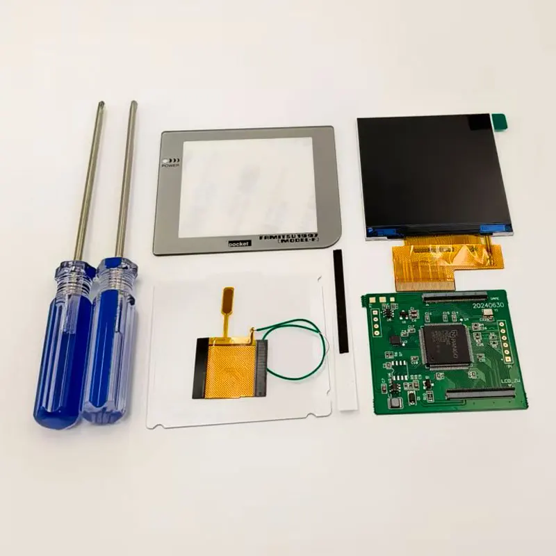 شاشة GBP LCD جديدة سهلة التركيب مقاس 2.6 بوصة شاشة LCD عالية السطوع IPS بالحجم الأصلي لجيب Gameboy مع مفك براغي