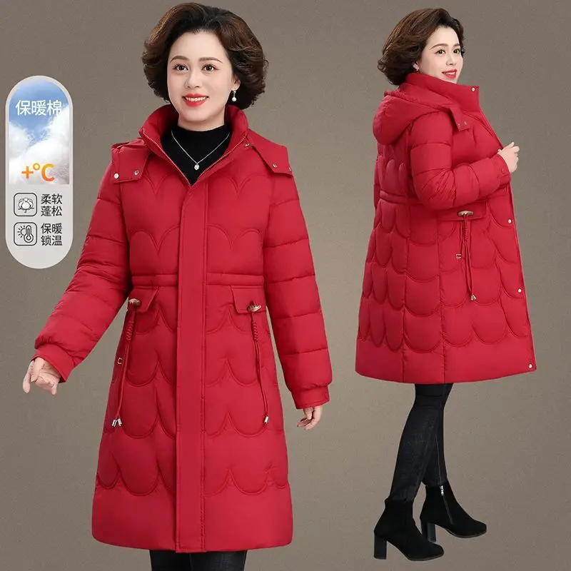 

Новинка 202, женское пуховое хлопковое однотонное пальто, зимняя куртка, женские парки средней длины, утепленная верхняя одежда, пальто с капюшоном TS460