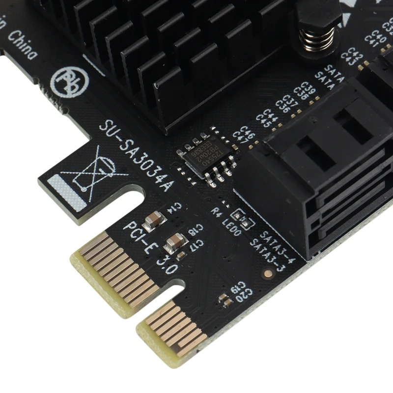 Disque dur PCI-E 4X vers SATA 3.0, 6 000 cartes, 4 ports, transfert pleine vitesse, 6 000 IPelasticity, pour Win7 / 8 / 10 / Linux