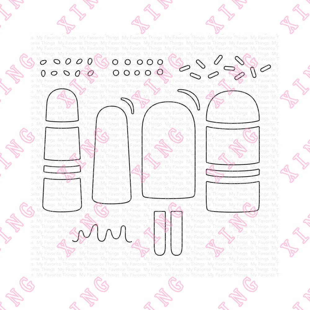 2022 Pair of Popsicles Metal Cutting Dies Scrapbook Decoration Embossing Template Diy Gift Card Handmade Craft Blade Punch Molds
