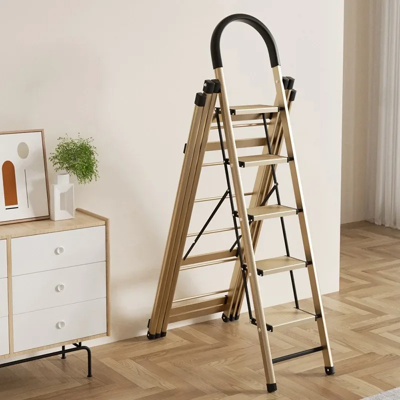 Multi Purpose Household Ladder Clothes Drying Rack Folding Ladder Thick Aluminum Telescoping A Frame Indoor Climbing Ladder