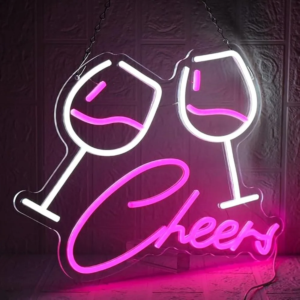 Cheers Neon Sign Complements Bar Cart Essentials Elevating Mood And Celebratory Spirits Silicone