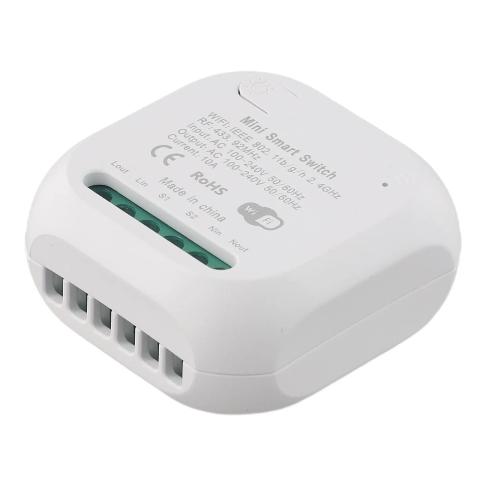 

Мини-умное реле для освещения, пульт дистанционного управления, дистанционное управление освещением, белый умный переключатель, 10 А, 16 А, токовое голосовое управление