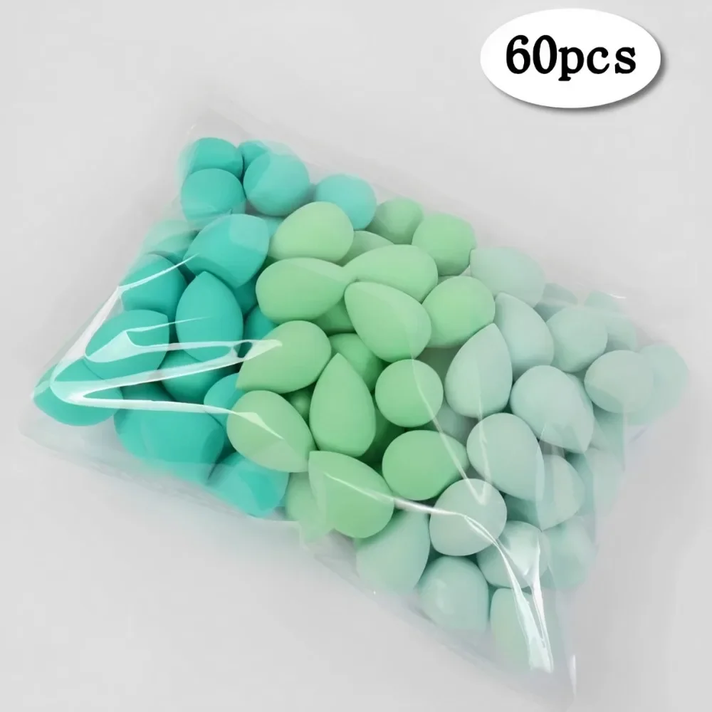 12/60PCS Mehrfarbige Make-Up Schwamm Kosmetische Mixer Schönheit Ei Weiche Foundation Schwämme Puff Frauen Bilden Zubehör Maquillaje