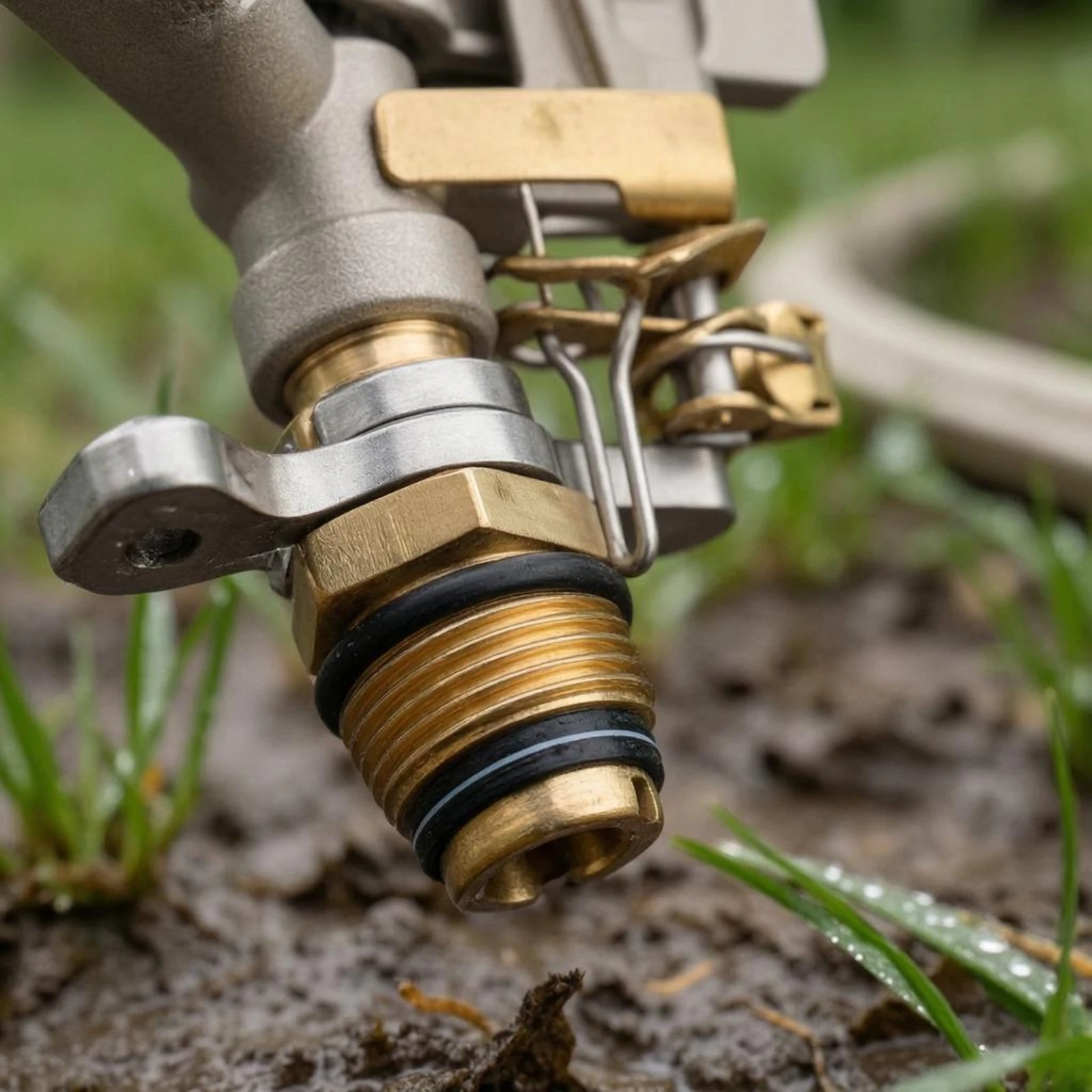 Rocker-Arm Sprinkler Head Zinc Alloy Threaded Sprinkler Head Outdoor Watering Silver-Toned Silver Rust Resistant for Lawn