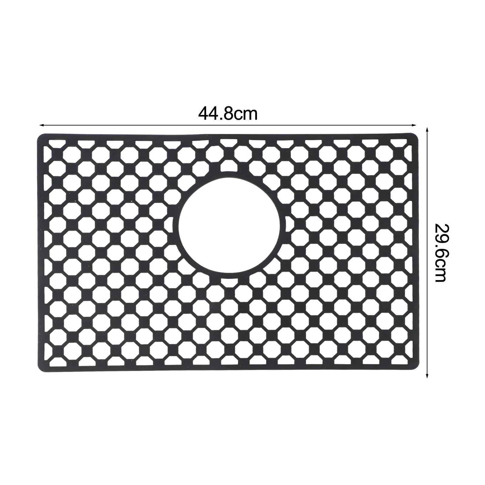 

For Dish Drying 29.6*44.8cm Non-Slip Sink Mat Heat Resistant Kitchen Mat Dishwasher Safe Mat Center Drain Openings