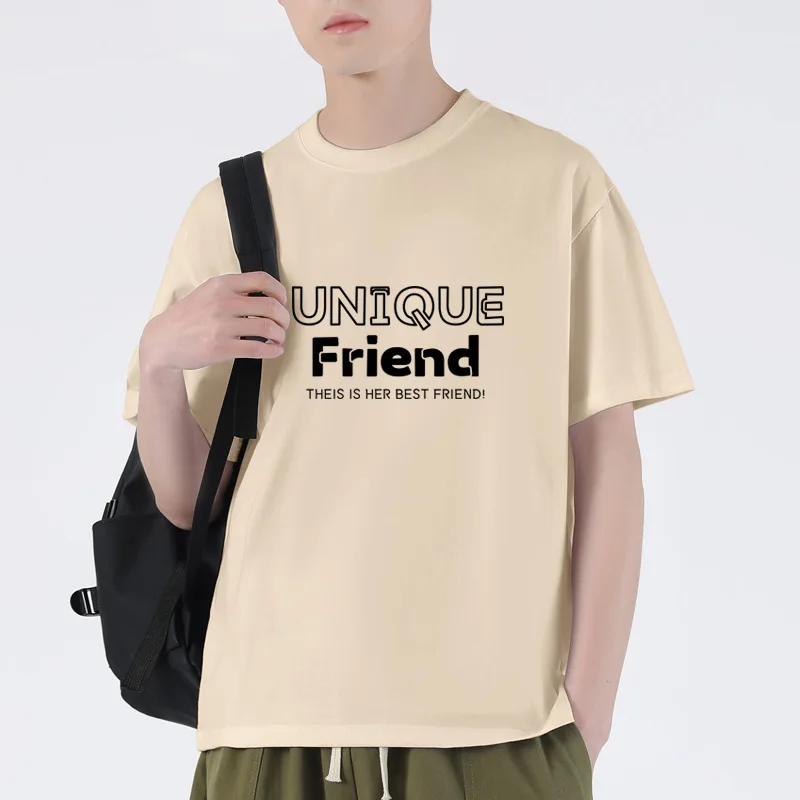 Men's Clothing Summer Short Sleeve T-shirt Pure Cotton Smooth Fashion Personality Comfortable Print Basic Streetwear Harajuku