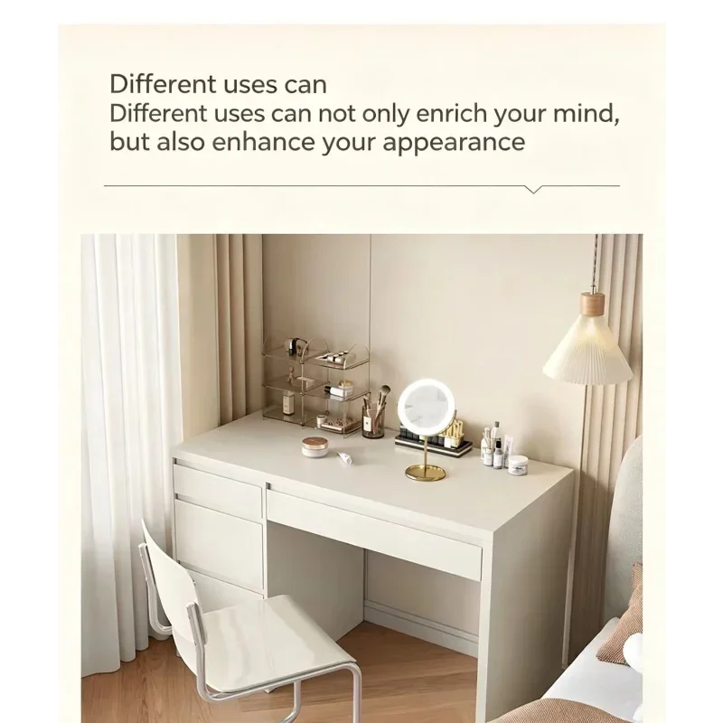 #Makeup Table Desk, Writing Desk, Student Home Furniture, Spacious Large Table Capacity, Multi-zone Storage Desk With Drawers