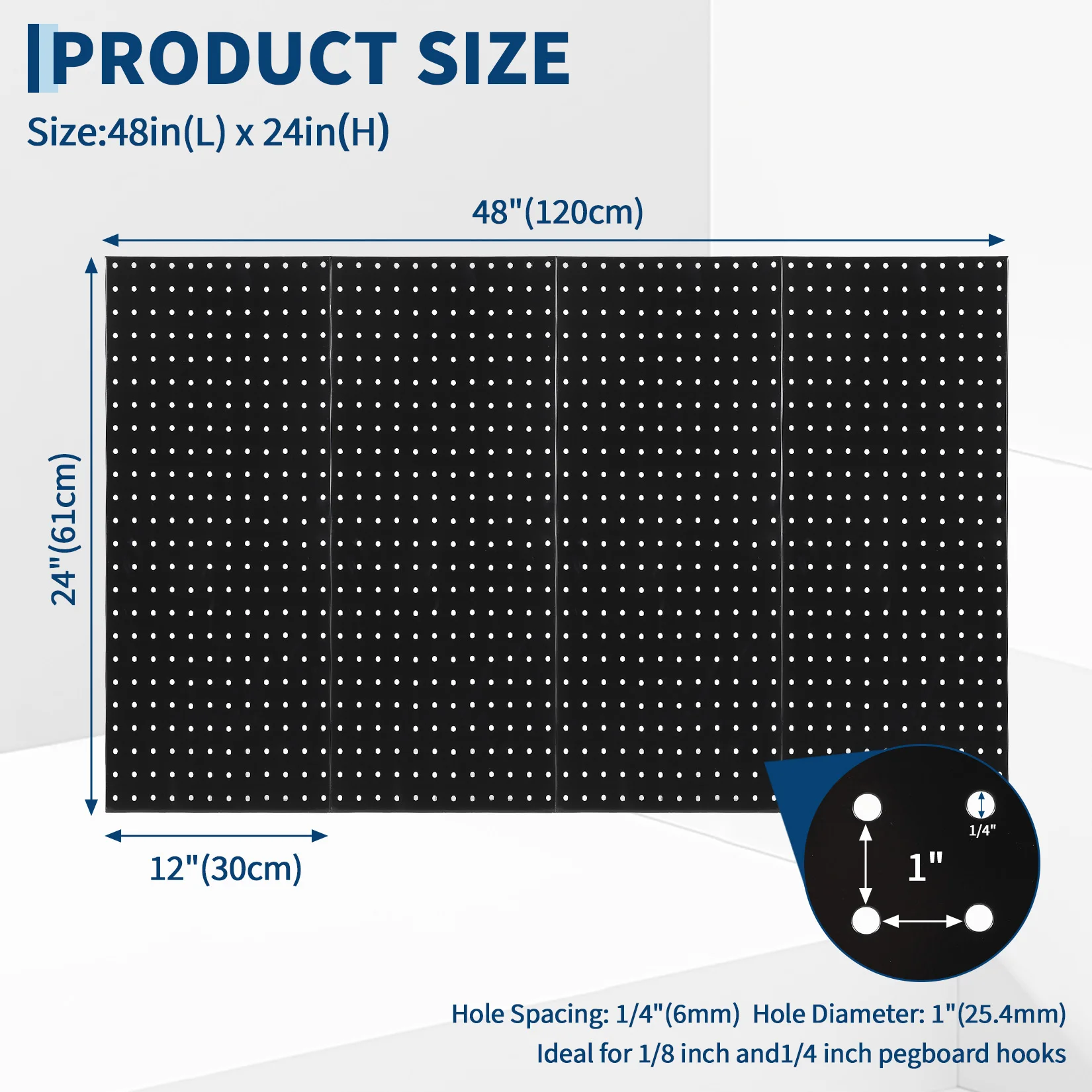 Heavy-Duty Metal Pegboard Wall Organizer Panels Kit, Wall-Mount Steel Tool Storage for Garage, Workshop, Kitchen & Craft Room - Flexible Layout - Multiple Sizes/Panel Options
