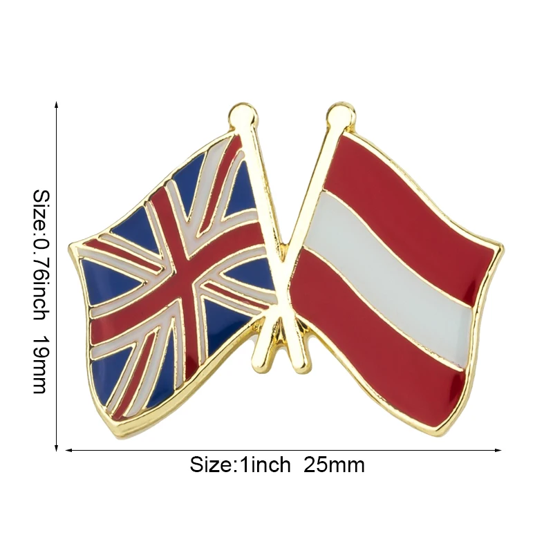 Demark & Nato Friendship Flag Metal Lapel Pin Flag Pin Badge - view 5