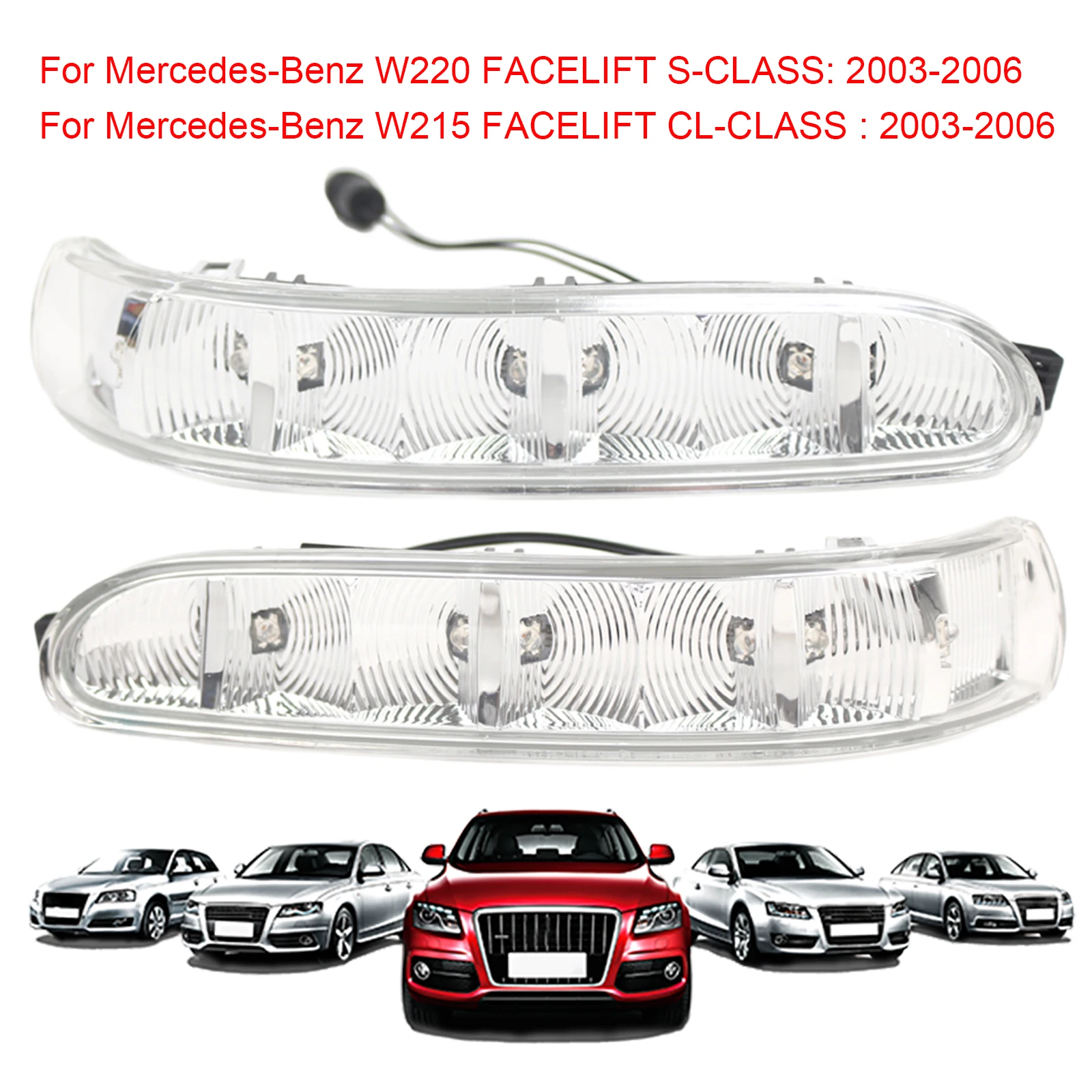 LED مرآة الرؤية الخلفية ضوء 2208200521 LED الجانب مرآة الرؤية الخلفية بدوره ضوء لمرسيدس بنز W220 S-CLASS W215 CL-CLASS 03-06