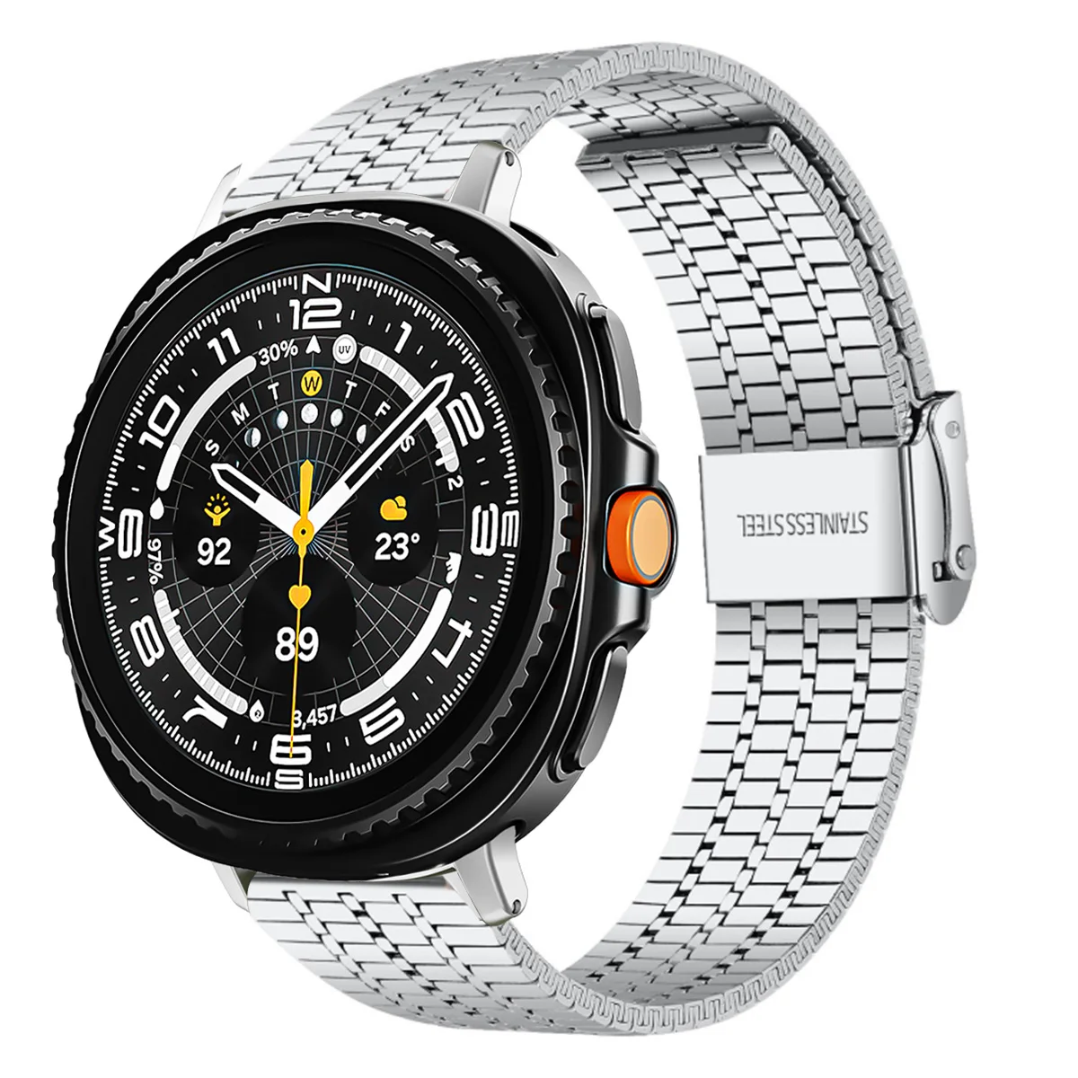 Pulseira de metal para samsung galaxy watch 8 40mm 44mm 8clássico 46mm ultra (2025) 47mm pulseira de aço inoxidável para galaxy watch band