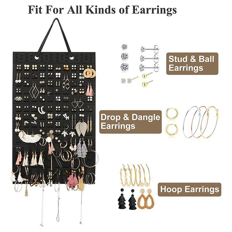 Earrings Hanging Organizer Wall Earring Holder Soft Felt Hanger Jewelry Necklace Earring Display Hanging Storage for Women Girls