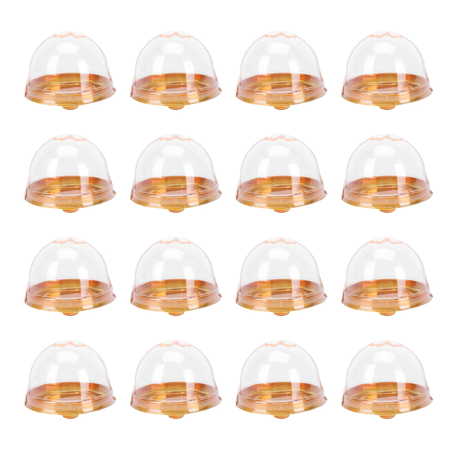 

50 Sets Moon Cake Boxes Cookie Dome Puff Storage Paper Crafted Pastry Eco Friendly Safe Transparent Lid Waterproof Practical