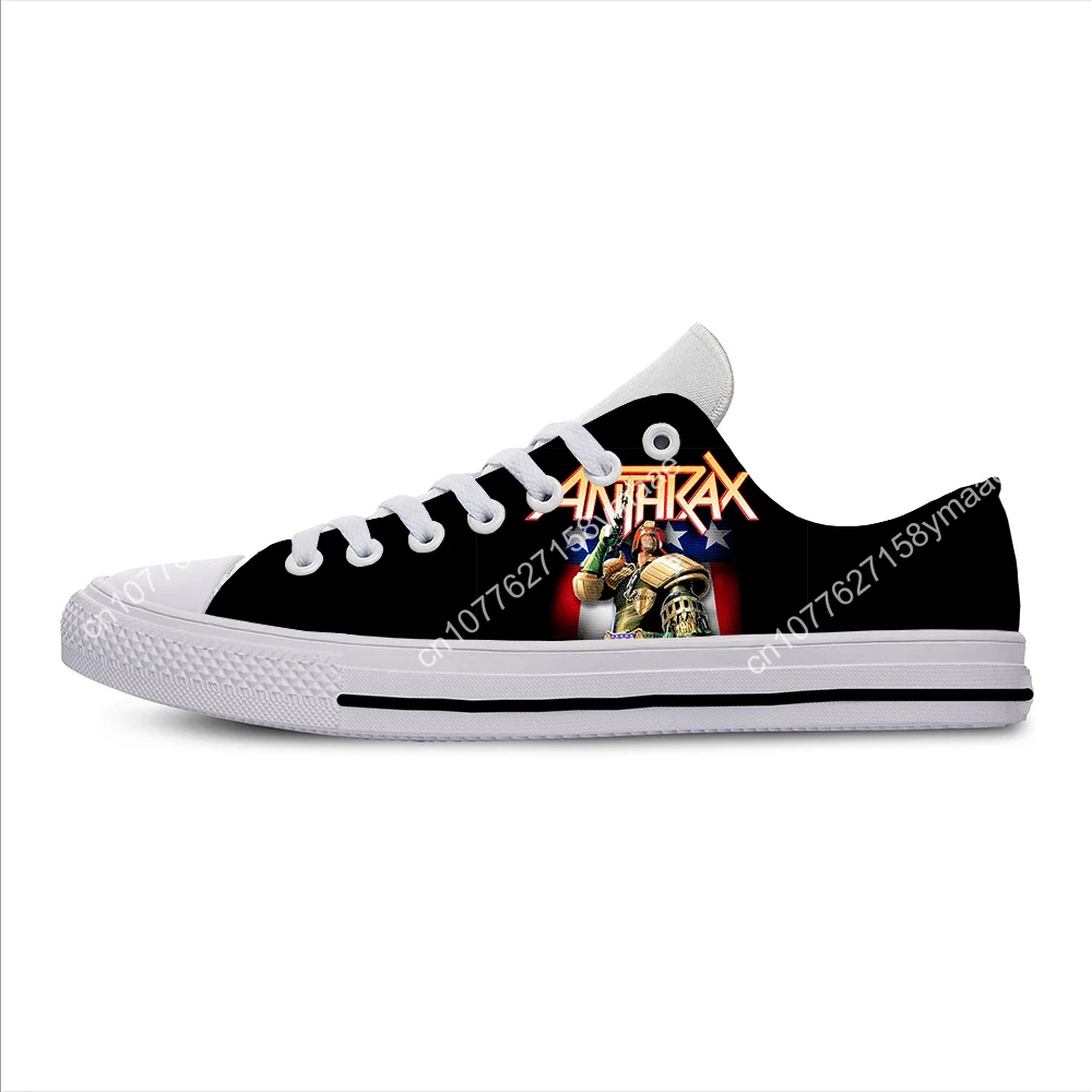 Hot Summer Fashion Low Top Man Anthrax Rock Band Woman Sneakers Classic Latest Canvas Shoes High Quality Casual Board Shoes