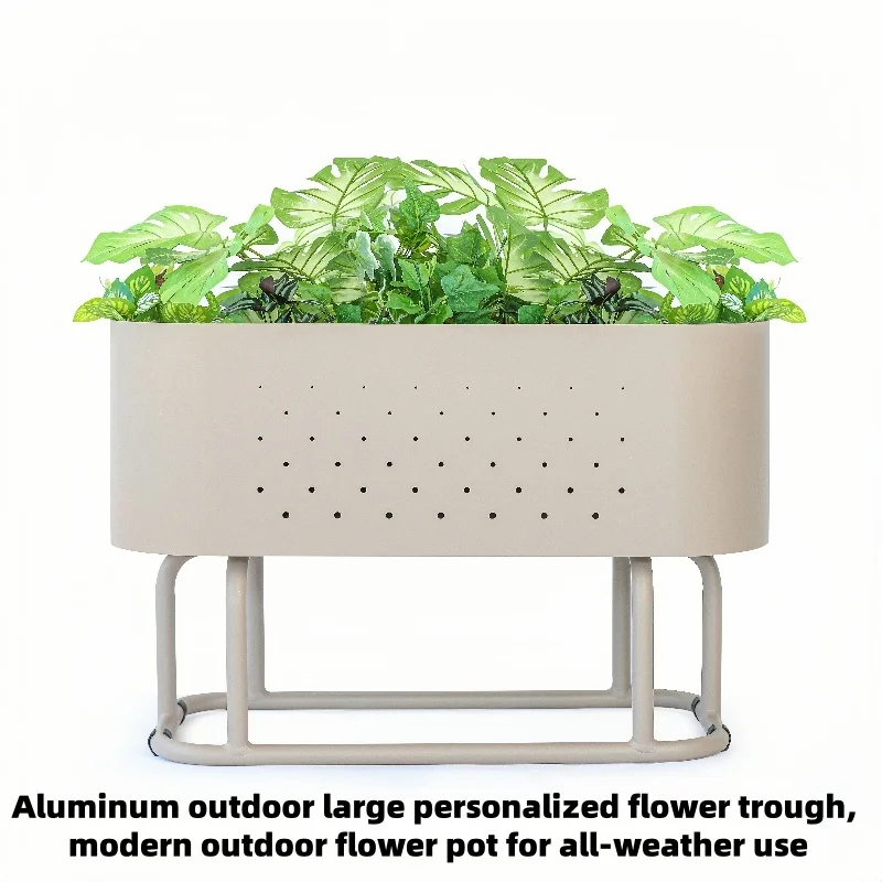 Aluminum Outdoor Large Personalized Outdoor Planter Modern Outdoor Planters Can Be Used All Day Long,Approximately 32*15*20 Inch