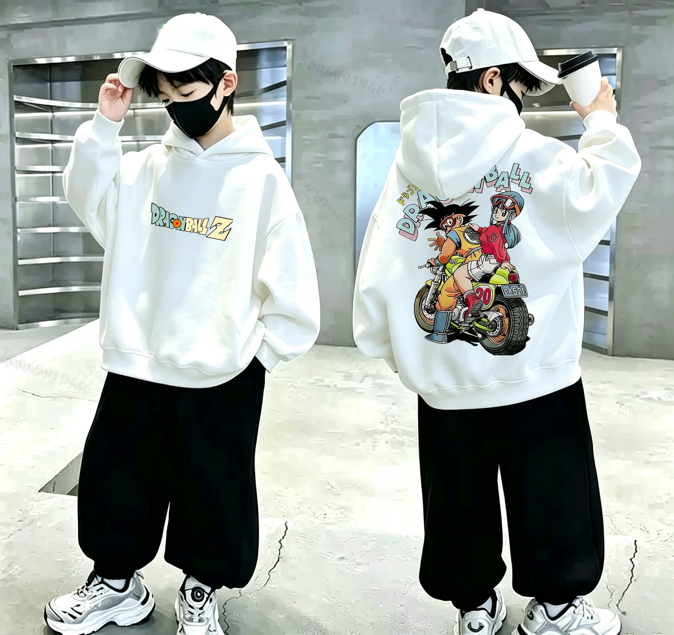Japanese-style Dragon Ball Z Super Goku Printed Children's Hooded Sweatshirt for Autumn/Winter Cool and Casual Look