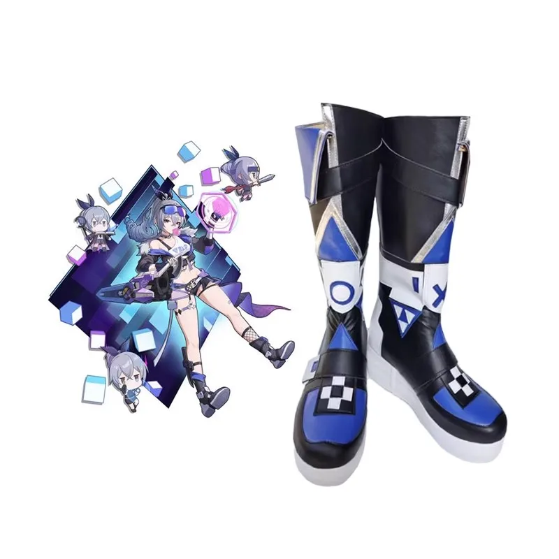 Chaussures de Cosplay du Jeu Honkai Star Rail Loup Argenté, Bottes en Cuir du Dessin Animé, Accessoire Unisexe pour Costumes d'Halloween