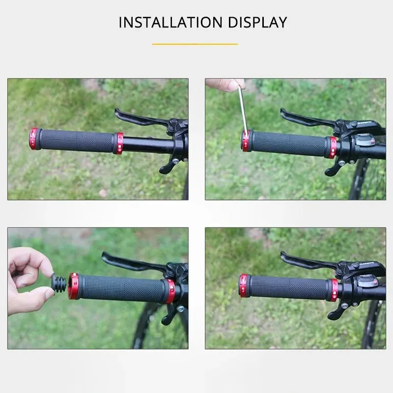 MTB Bicycle Rubber Grips Alloy Lock Bilateral Lock Handlebar Grips Anti Slip Cycling Handlebar Sleeve BMX Bicycle Accessories