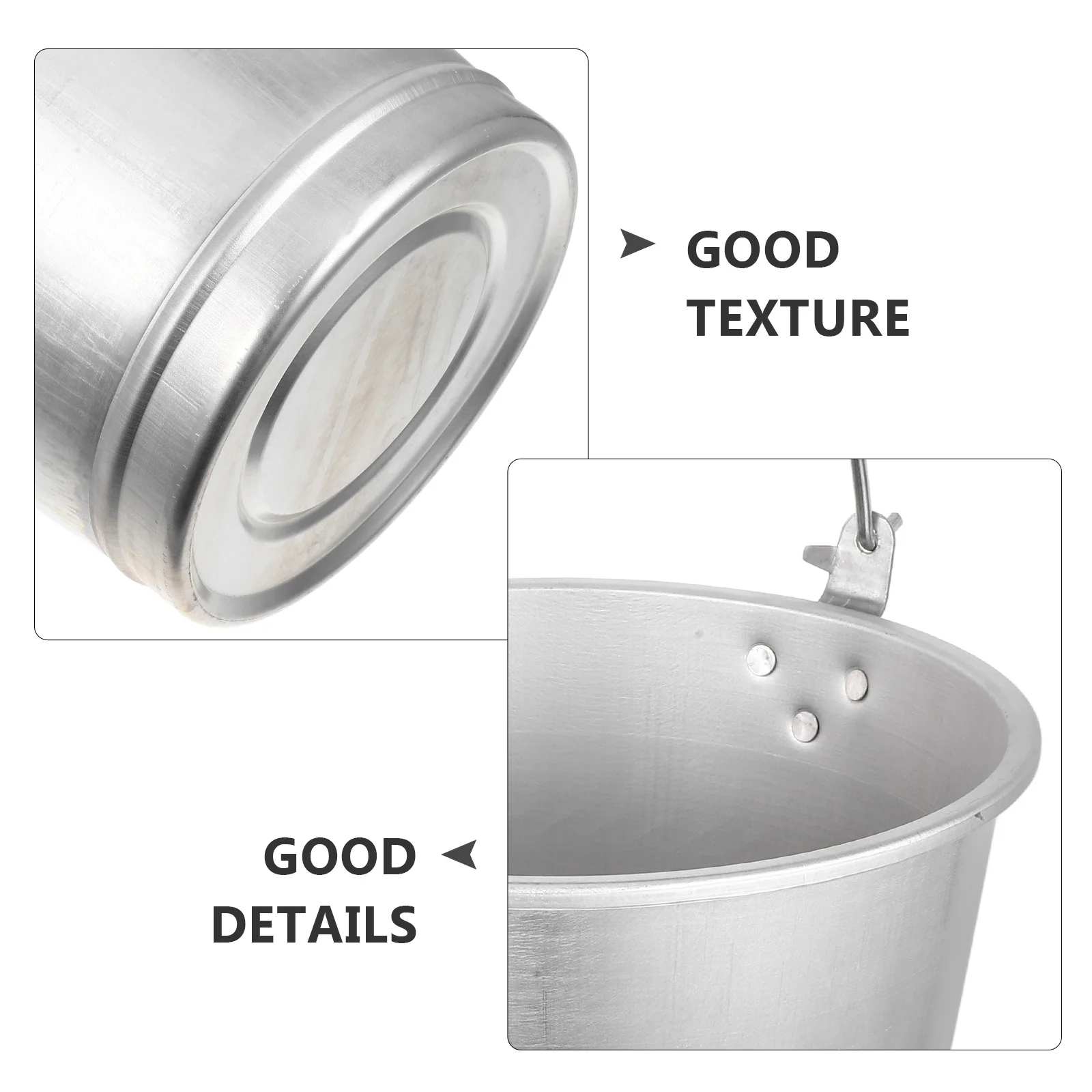 Metal Water Bucket Thick Aluminum Large Capacity Bucket with Handle Portable Milk Barrel Ice Storage Multi Purpose Container