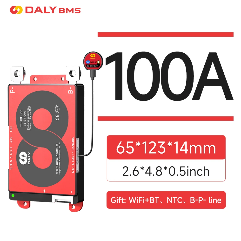 Daly Smart BMS mit WLAN-Modul LiFePo4 8S 24V 16S 48V Li-Ion 13S 14S 48V 16S 17S 60V 20S 72V mit CAN für Heimenergiespeicher