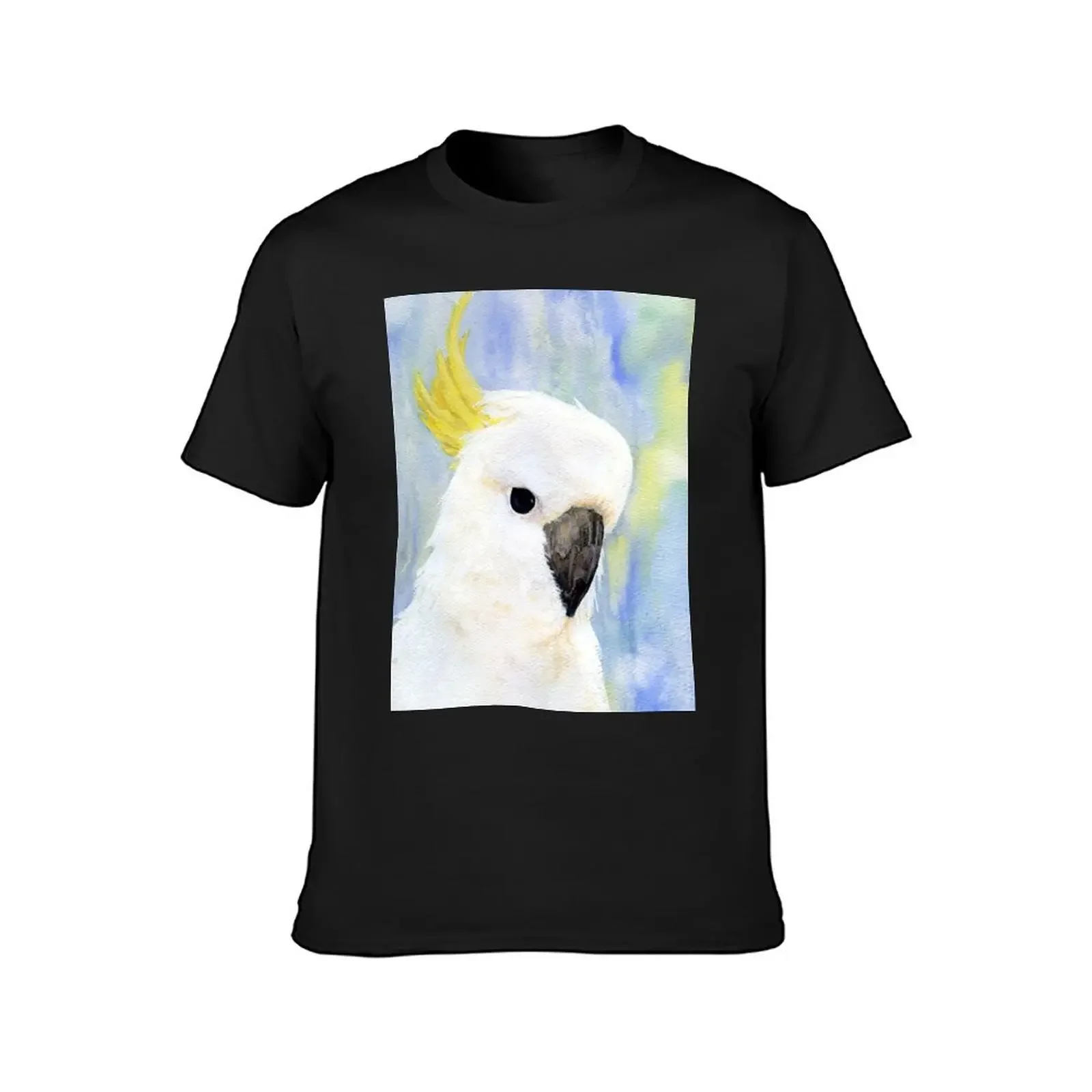 Sulphur Crested Cockatoo Watercolour Painting by Heather Holland T-Shirt tees anime clothes Short sleeve tee men