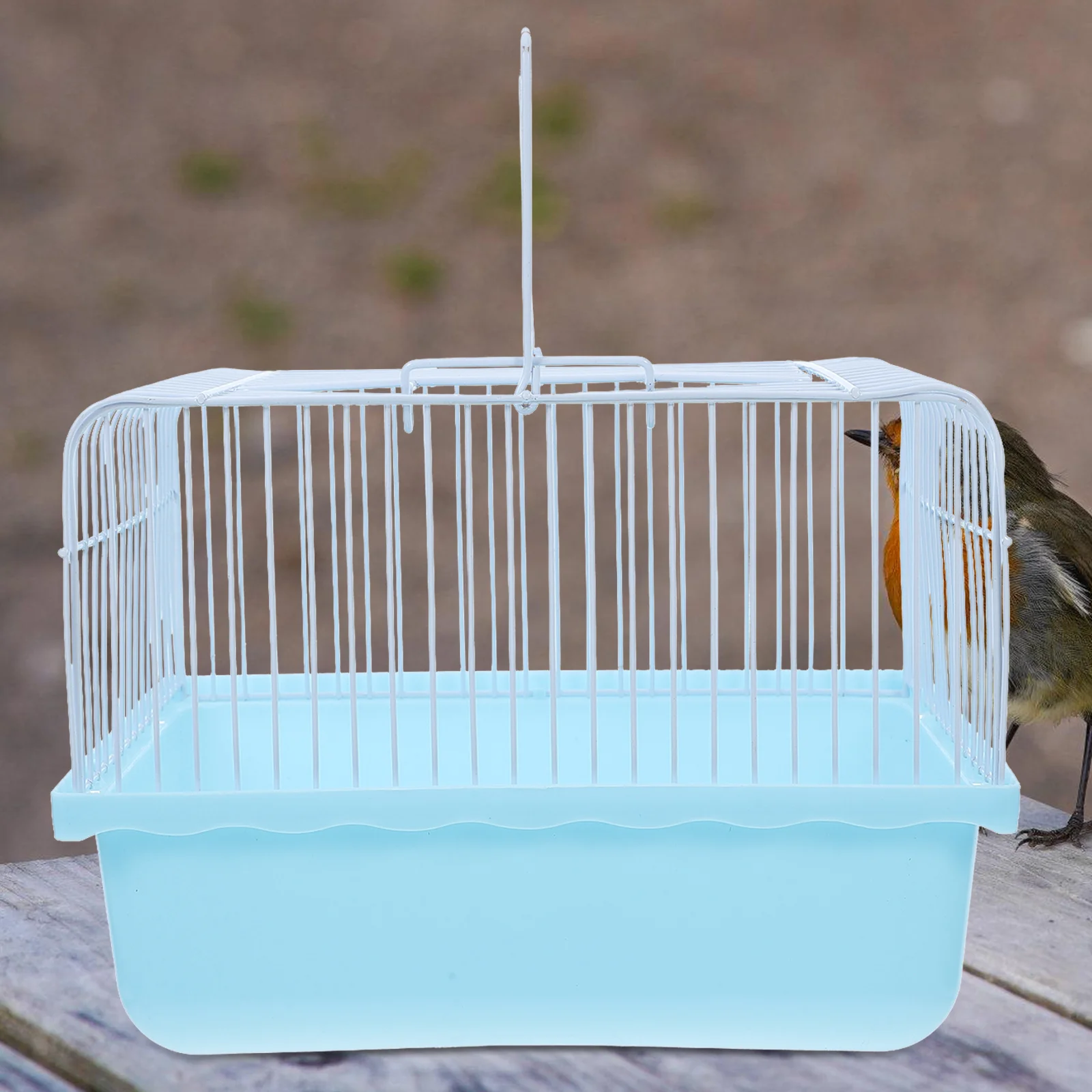 

Portable Bird Cage for Small Birds and Animals Travel Carrier with Transparent Window Easy to Clean ABS Material Lightweight
