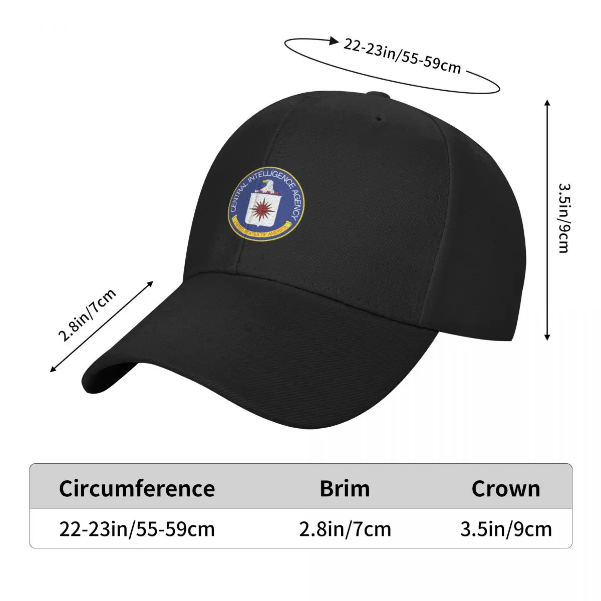 CIA Central Intelligence Agency Logo Baseball Cap New In Hat Wild Ball Hat Sports Cap Male Women's - view 6