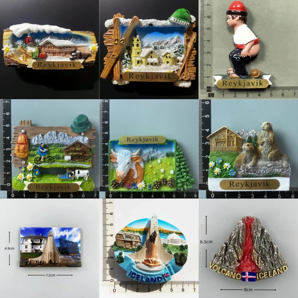 Icelandic Style Cultural Refrigerator Magnet Travel Souvenir Fridge Magnet Decorative Fridge Magnet