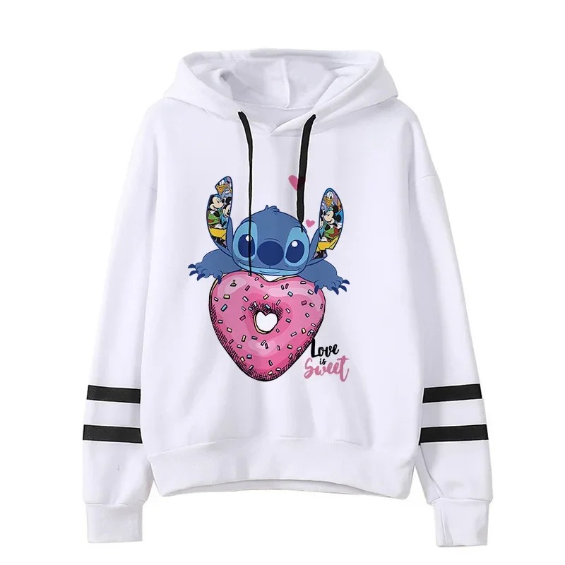 Y2k Cartoon Disney Lilo and Stitch Funny Hoodies Women Harajuku Cute Stitch Anime Sweatshirt Manga Streetwear Hoody Female Kids