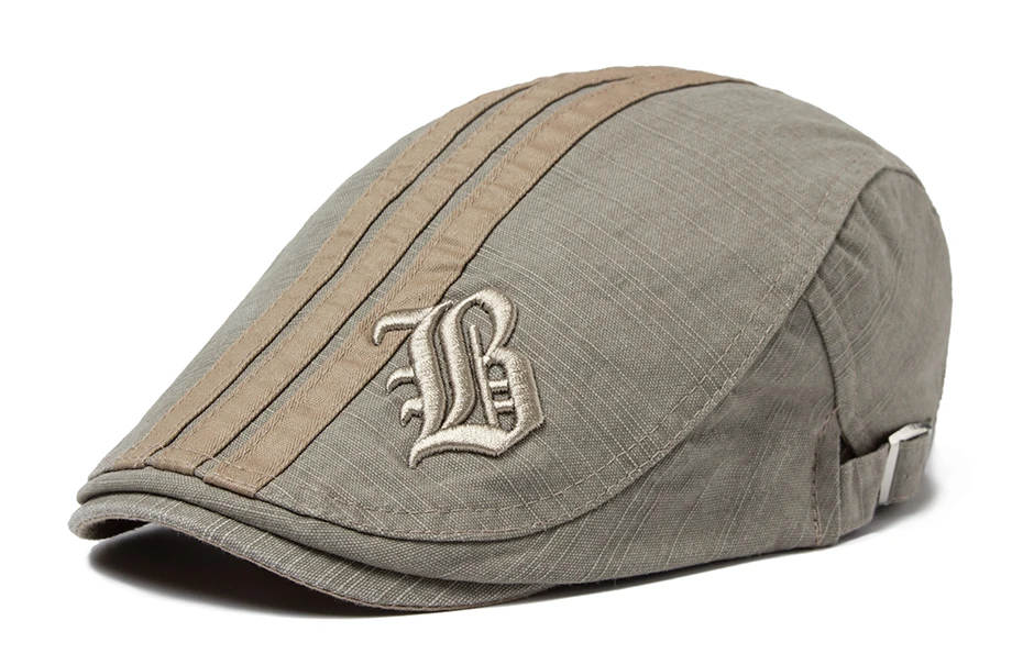 CNTANG Neue Männer Baskenmütze Mode Stickerei Flache Kappe Sommer Visier Für Männliche Mode Vintage Baumwolle Casual Berets Einstellbar – Detail 6