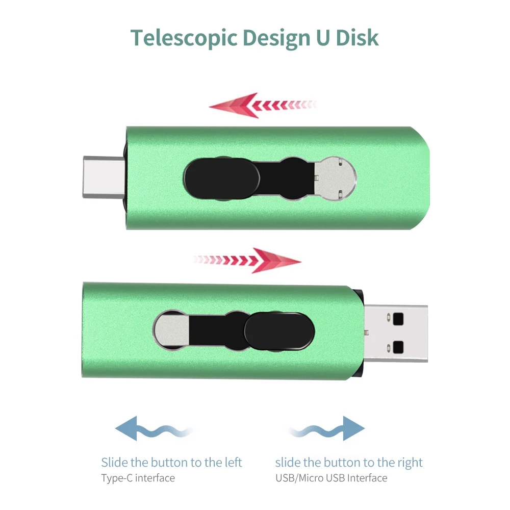 고속 USB 2.0 플래시 드라이브 C타입 펜 드라이브, 안드로이드 PC용 USB 2.0 스틱 펜드라이브, 64GB, 32GB, 16GB, 8 GB