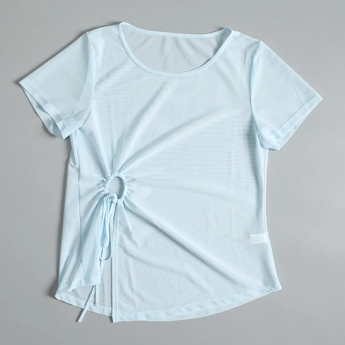 Mesh quick-drying t-shirt women's fitness clothing running sports short-sleeved loose slimming blouse yoga clothing top summer