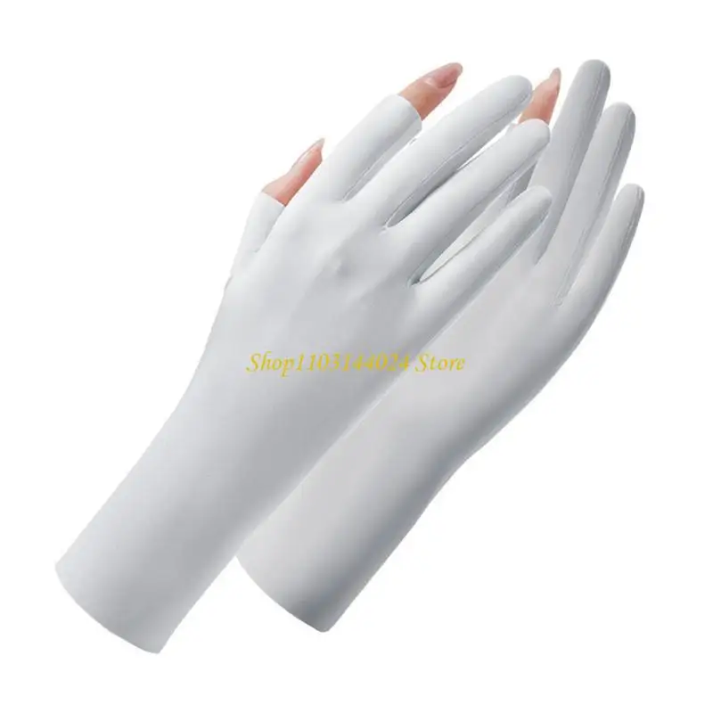 

N5KE Uv Gloves Women Fingerless Gloves Driving Gloves UV Gloves