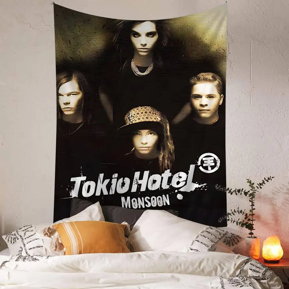 German Rock Band Tokio Hotel Tapestry Art Printing Japanese Wall Tapestry Anime Wall Hanging Home Decor