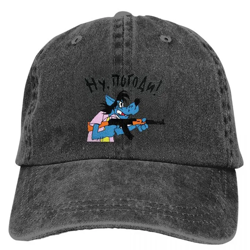 Gorras de Béisbol de Color Puro para Mujer, Visera de Sol, Gorra con Diseño de Dibujos Animados Nu Pogodi Well Just You Wait