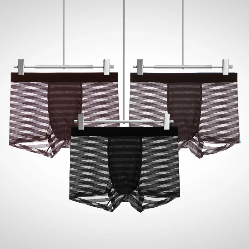 ملابس داخلية للرجال الرجال الحرير الجليد الصيف رقيقة سراويل بوكسر دون أثر مشروط أربعة زوايا تنفس مضاد للجراثيم السراويل رئيس ti