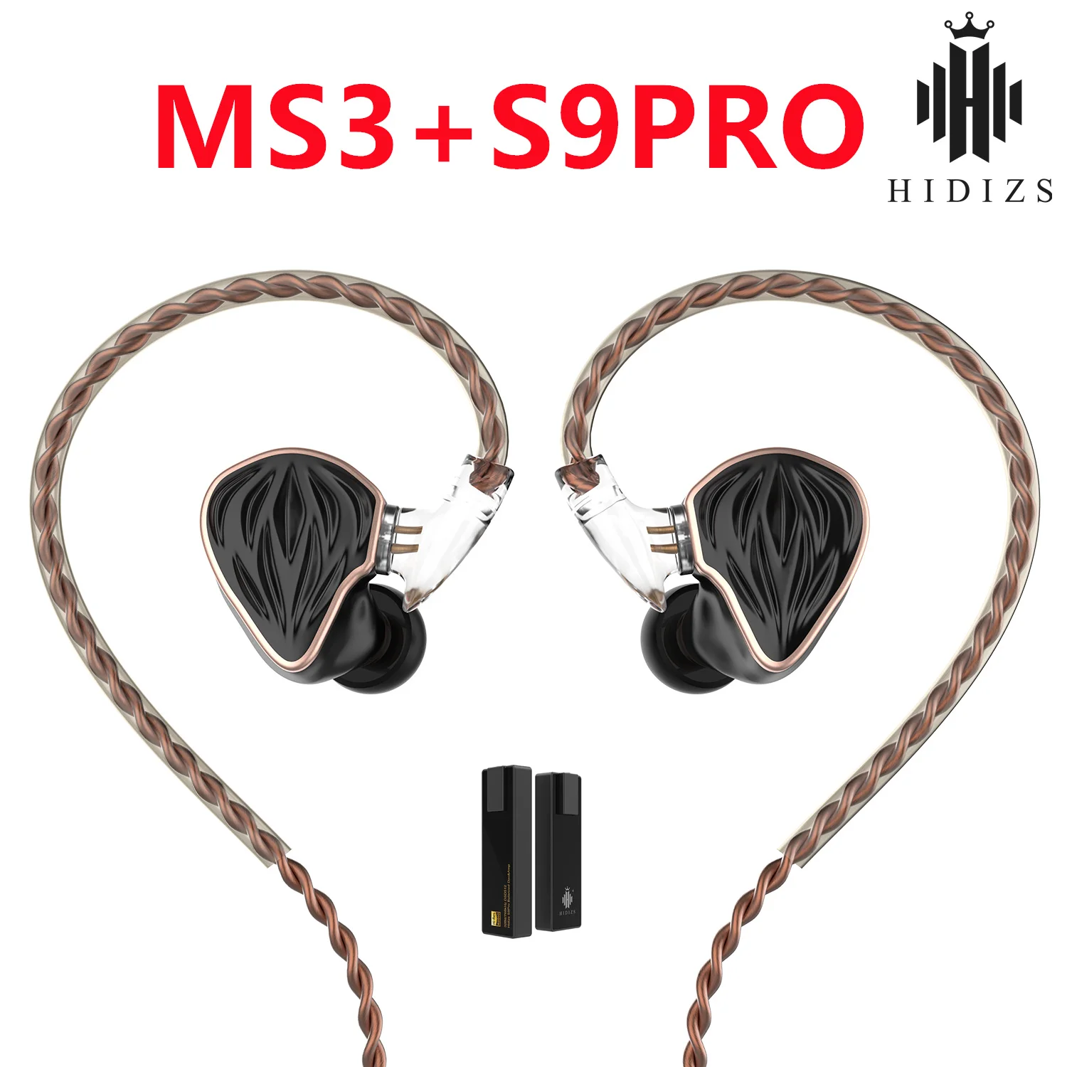 2023 New  Hidizs MS3 2BA+1DD Hybrid 3 Drivers HiFi In-Ear Monitors With S9 PRO Balanced & Single-Ended Mini HiFi DAC & AMP