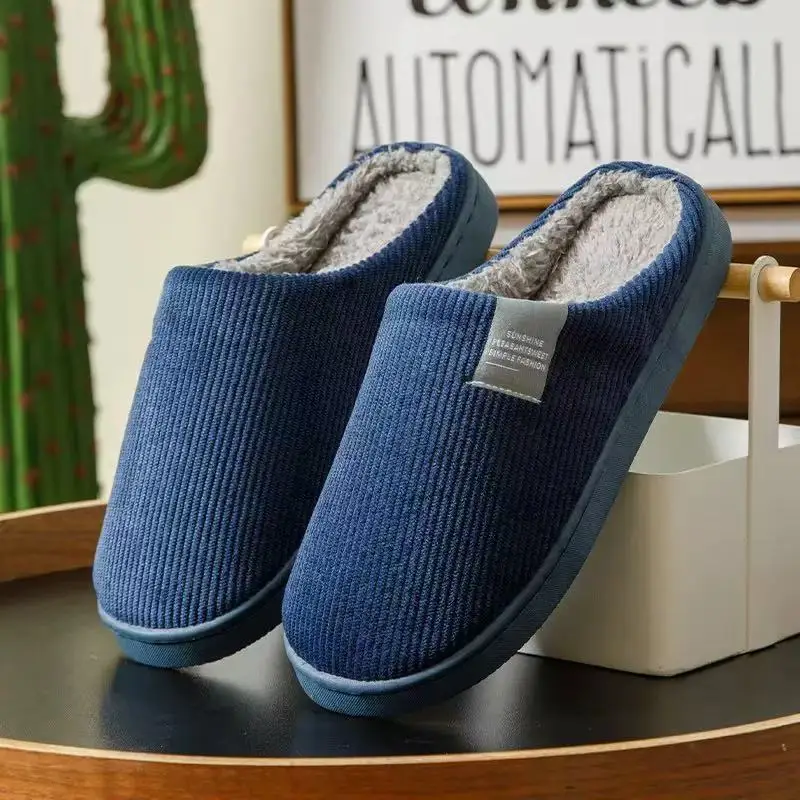 NEW Women's Men's Casual Thick Soft Bottom Home Slippers Household Plush Slippers Anti-slip Thermal Slippers Indoor Winter Flats