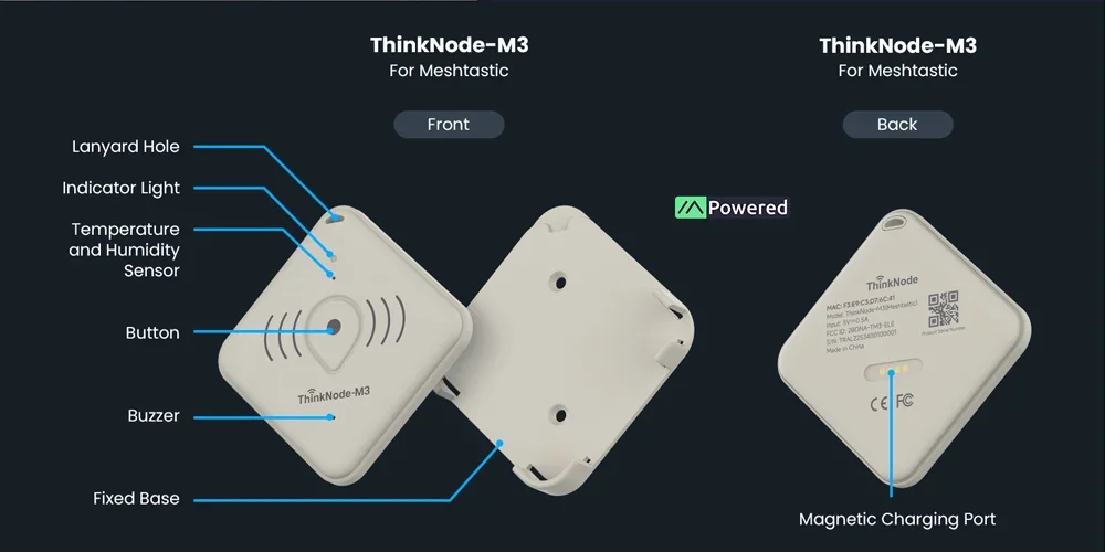 ThinkNode M3 Meshtastic Tracker Card- GPS/GLONASS/BDS/Galileo Positioning, BLE 5.0/WiFi, IP66 for Outdoor Adventure & Emergency