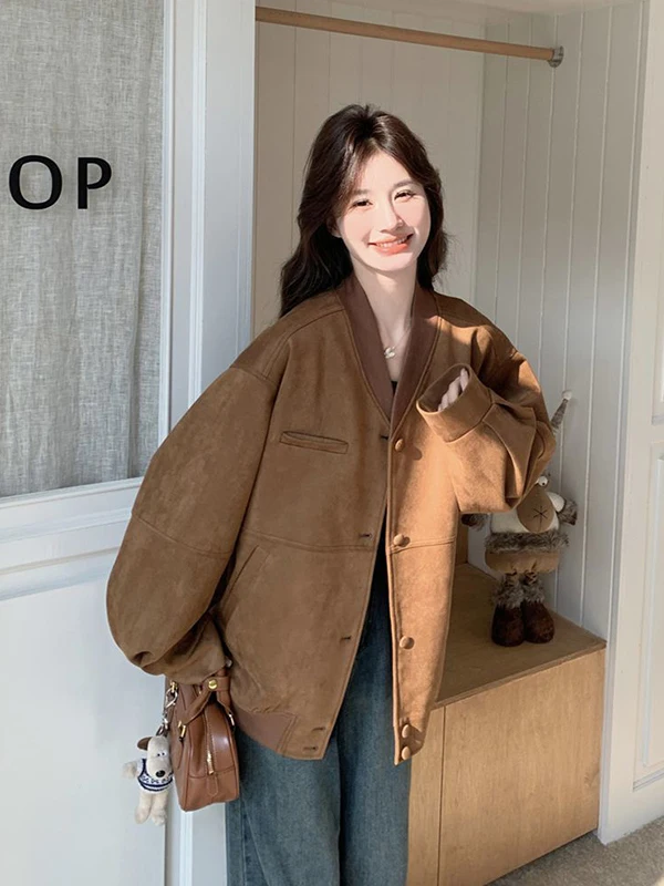 

Куртка-бомбер женская больших размеров (до 136 кг), с длинными рукавами, весенняя, модная, стройнящая, в корейском стиле, свободного кроя