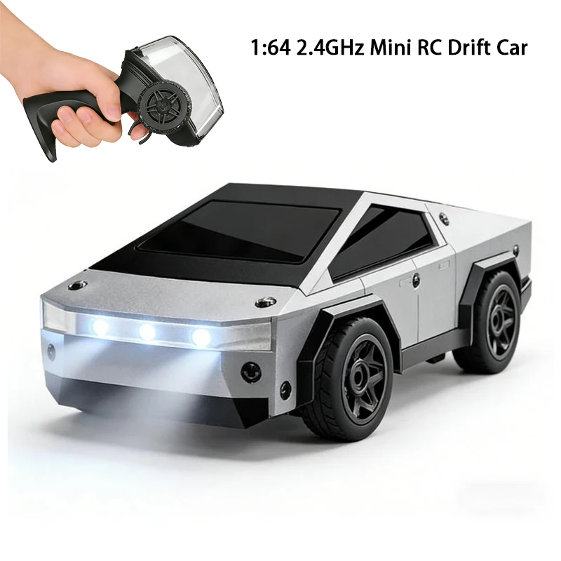 

Радиоуправляемая дрифт-машинка 1:64 4WD 2.4G, миниатюрная настольная машинка на пульте управления в стиле Cybertruck, электрическая гоночная машинка-игрушка для детей, подарок