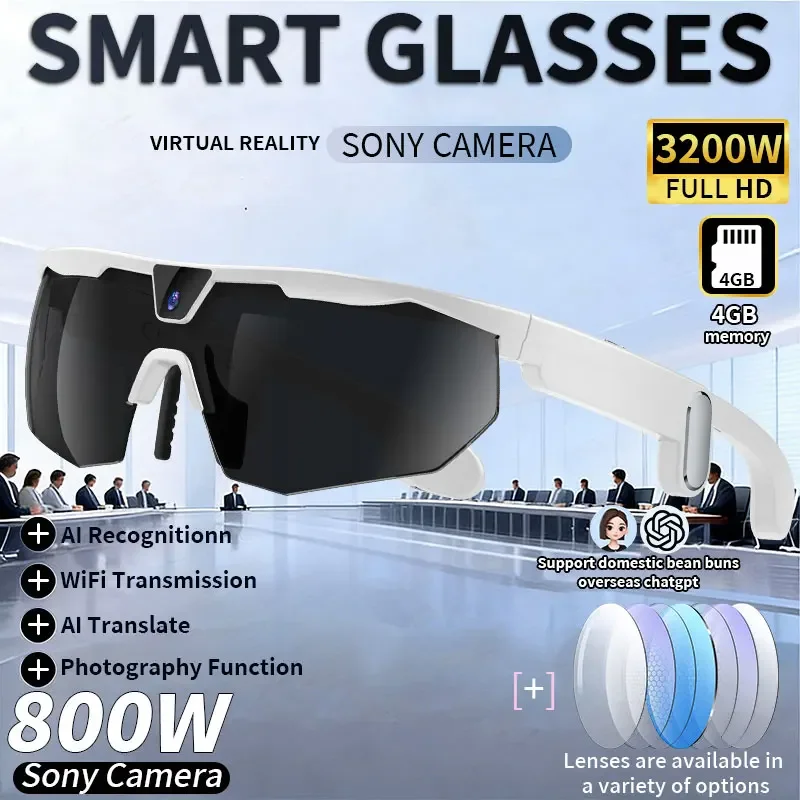 

Велосипедные очки-камера с Bluetooth, умные солнцезащитные очки для звонков и музыки, очки для езды на велосипеде и мотоцикле, видеорегистратор 800W HD