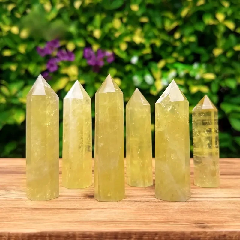 1 Stück Citrin Turm Punkt Naturstein Obelisk Zauberstab Kristall Geschenke Handwerk Kristall Dekor, Schmuckherstellung, Kristall Dekorationen