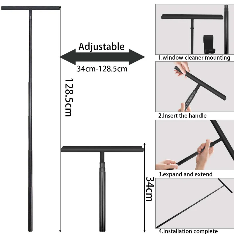 Dual-purpose Extendable Glass Squeegee Multifunctional Telescopic Window Cleaner Portable Cleaning T ool fo r Bathroom H