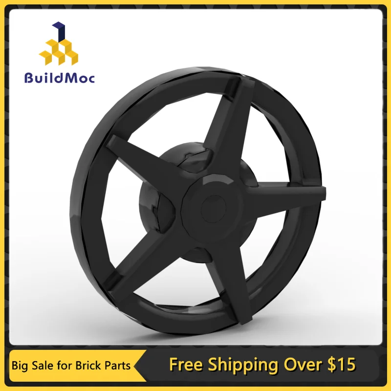 10Pcs MOC Parts 18978a Wheel Cover 5 Spoke for Wheel 18976 Compatible Bricks DIY Assmble Building Blocks Particle Kid Toy Gift