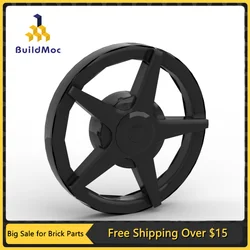 10Pcs MOC Parts 18978a Wheel Cover 5 Spoke for Wheel 18976 Compatible Bricks DIY Assmble Building Blocks Particle Kid Toy Gift