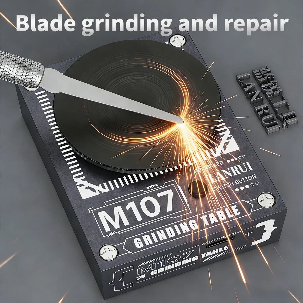 Lanrui M107 Electric Grinding Machine 6 Speed Portable Sharpener for Tweezers Blades Polishing with Type C Charging Repair Tool
